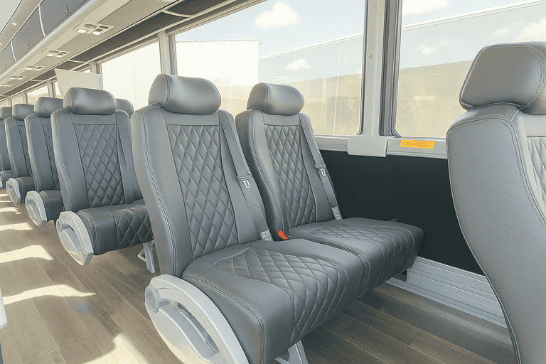 interior of Bus Rental Company Alameda charter bus