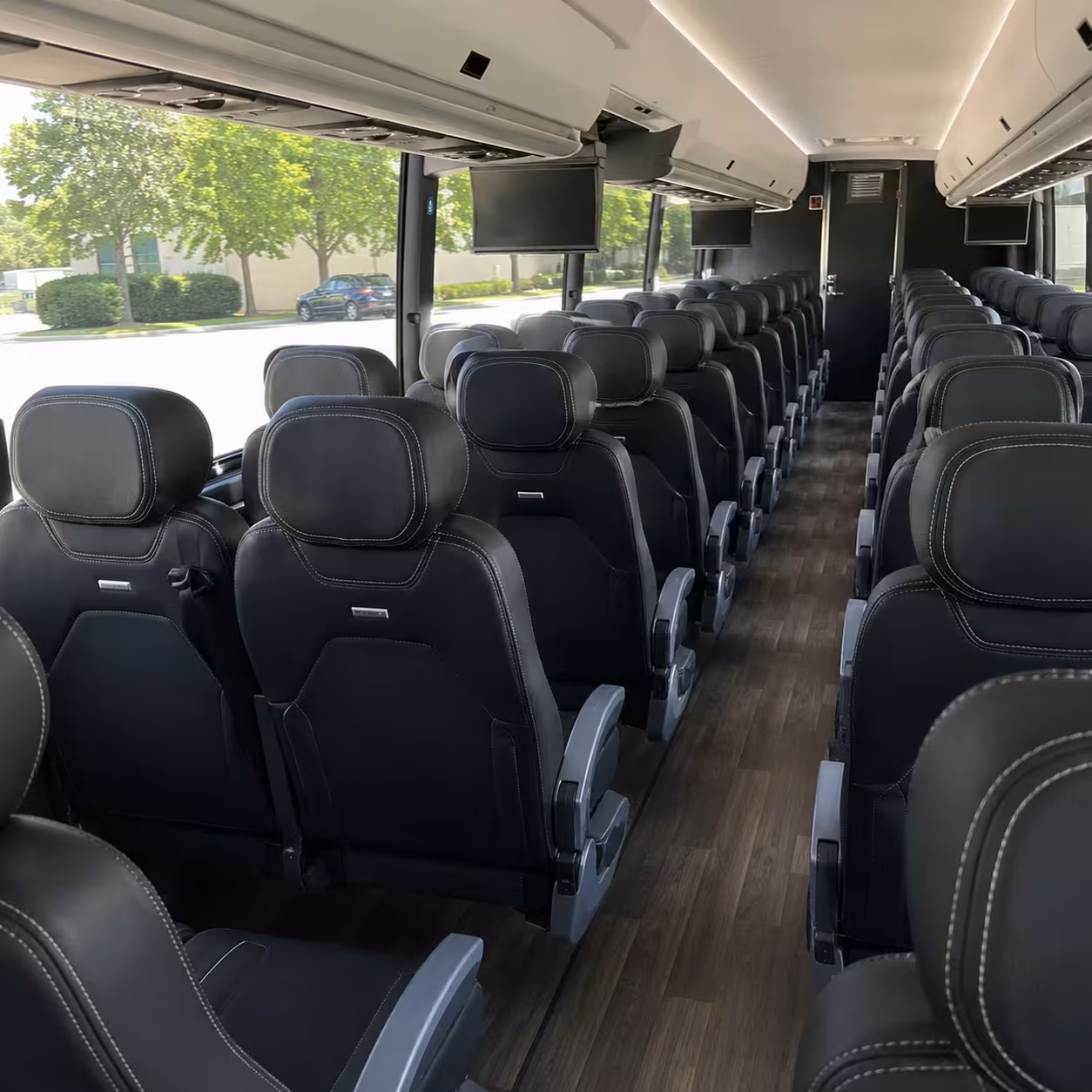 56 passenger charter bus inside